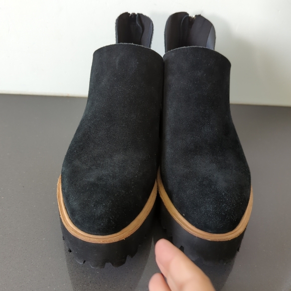 All Black Booties Fur Shootie Tread Ankle Women's Size 9 EU 40 Black NWOT - Picture 7 of 12